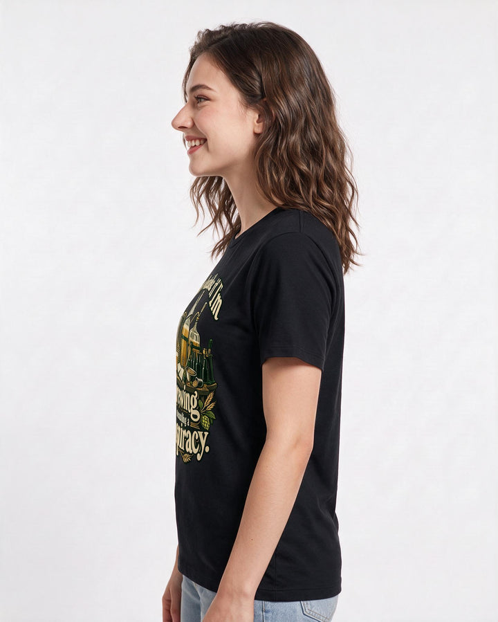 Beer Black T-Shirt for Women – Everyday Expression Graphic Tee product image 2