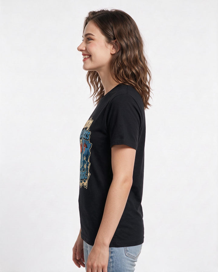 Funny Gaming Women's Black T-Shirt – Accepting side quests to avoid the main plot. product image 2
