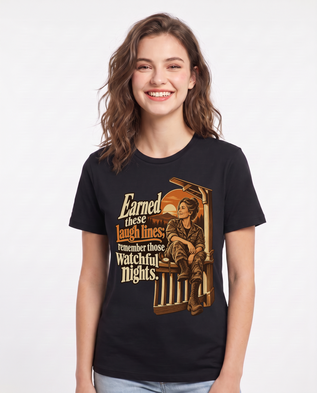 Veteran Black T-Shirt for Women – Everyday Expression Graphic Tee product image 3