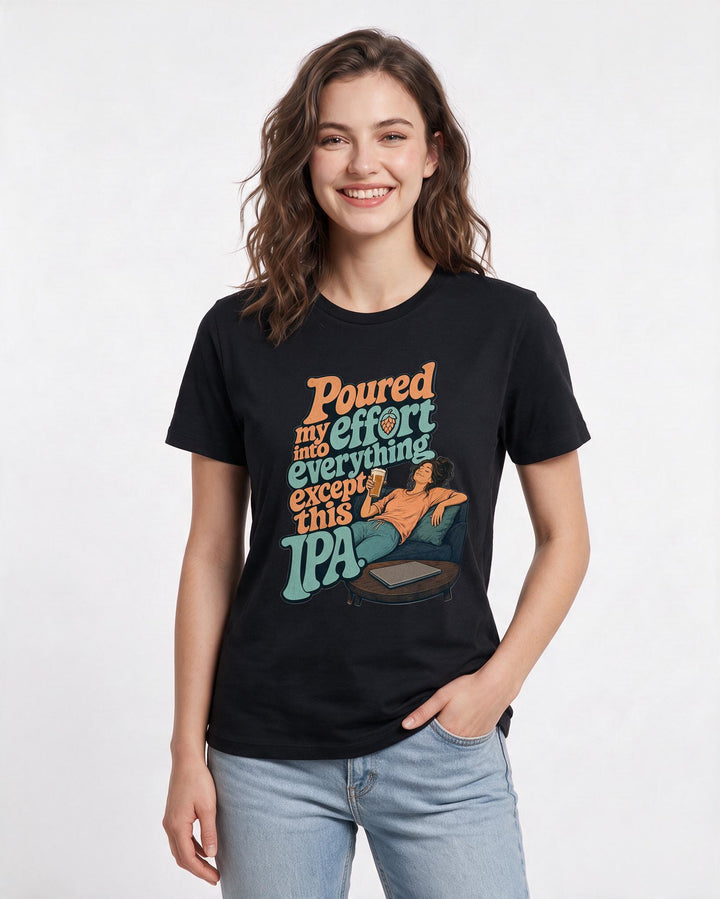 Beer Black T-Shirt for Women – Everyday Expression Graphic Tee product image 1