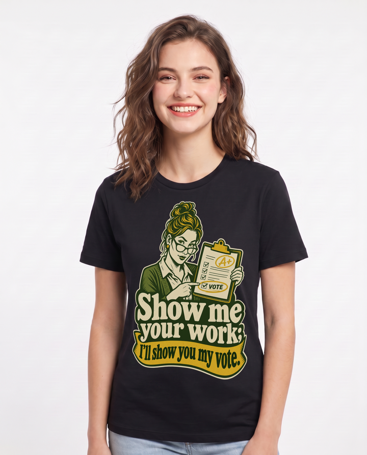 Political Statement Black T-Shirt for Women – Everyday Expression Graphic Tee product image 3
