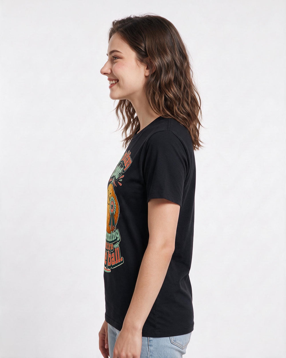 Christmas Black T-Shirt for Women – Holiday Theme Graphic Tee product image 2