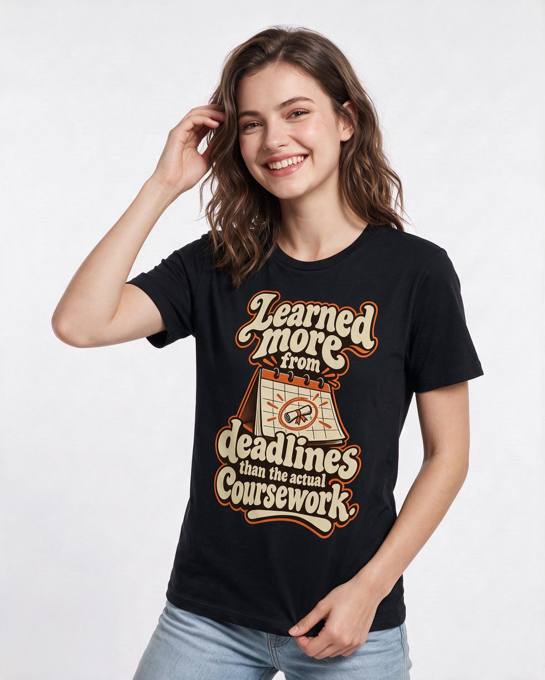 Graduation Black T-Shirt for Women – Everyday Expression Graphic Tee product image 1