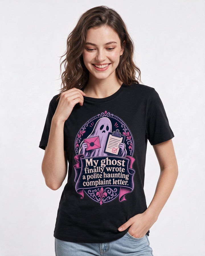 Halloween Black T-Shirt for Women – Halloween Theme Graphic Tee product image 3