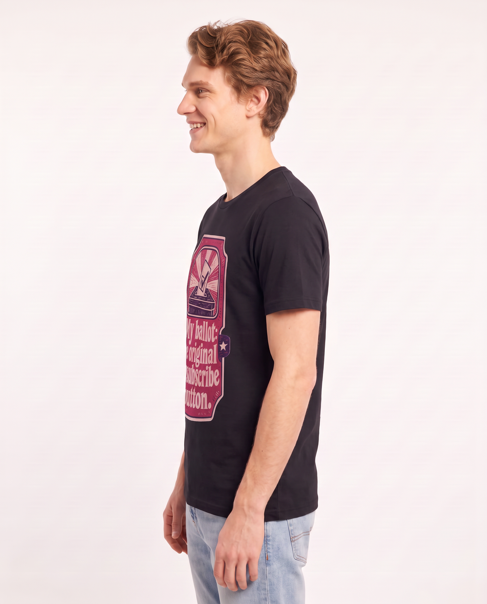Graphic Men's Black T-Shirt - My ballot: the original unsubscribe product image 2