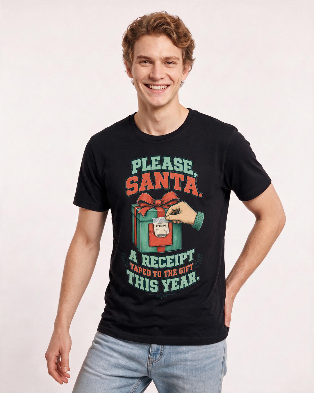 Christmas Black T-Shirt for Men – Holiday Theme Graphic Tee product image 1