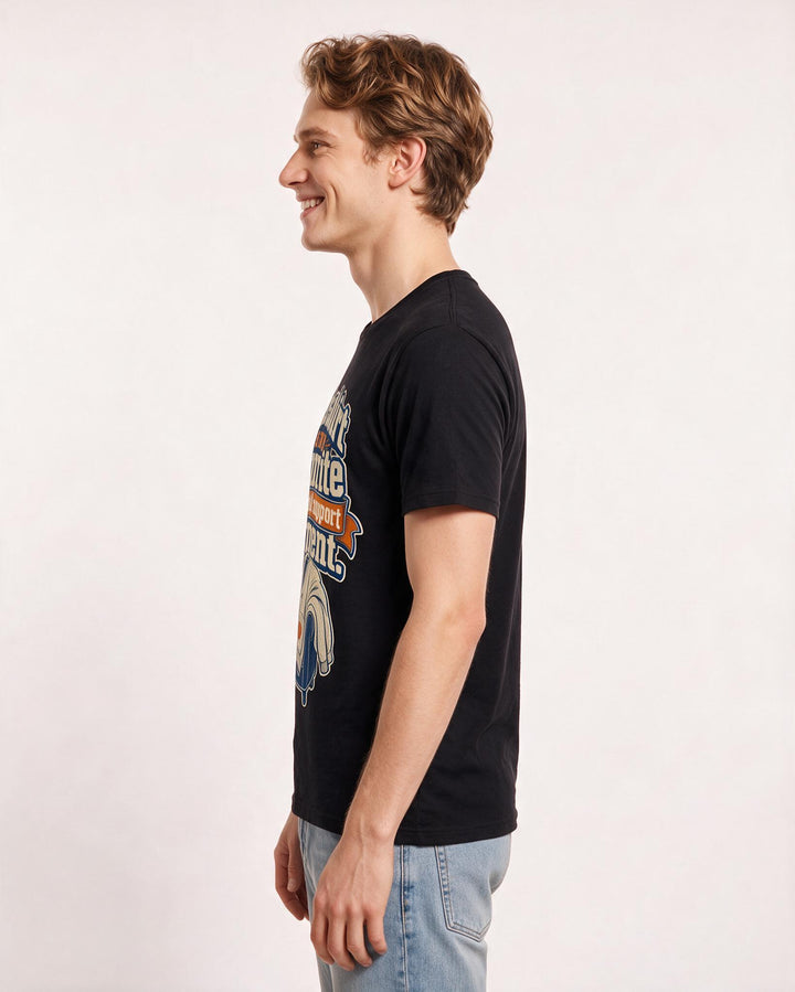 Funny Mom Men's Black T-Shirt – This shirt is my favorite emotional support garment. product image 2