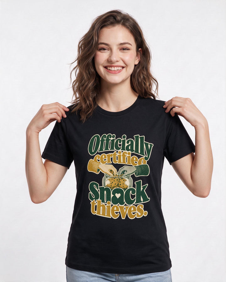 Couples Black T-Shirt for Women – Everyday Expression Graphic Tee product image 1