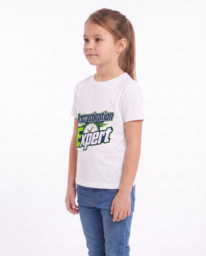 Procrastination Expert White T-Shirt mockup 2