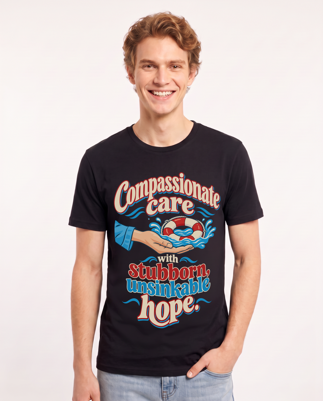 Nurse Black T-Shirt for Men – Nursing Life Graphic Tee product image 3