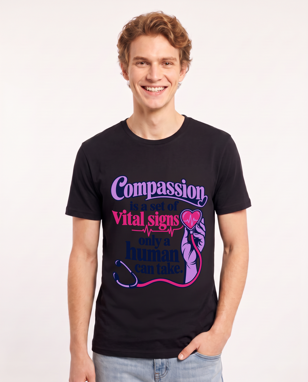 Nurse Black T-Shirt for Men – Nursing Life Graphic Tee product image 3