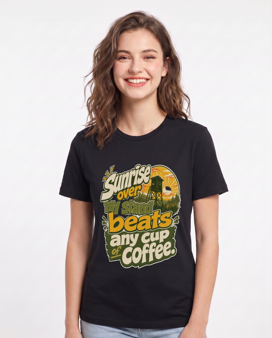 Hunting Black T-Shirt for Women – Everyday Expression Graphic Tee product image 1