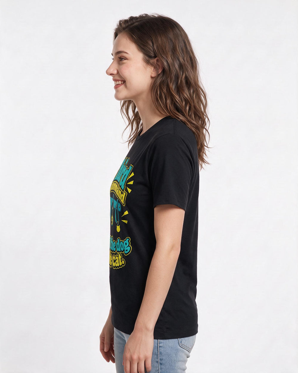 Cat Lover Black T-Shirt for Women – Everyday Expression Graphic Tee product image 2