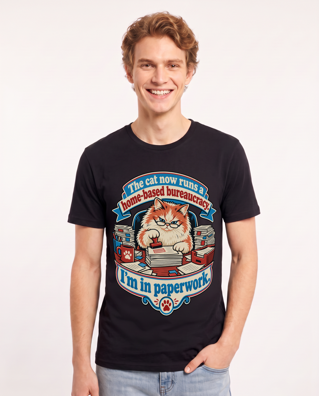 Cat Lover Black T-Shirt for Men – Everyday Expression Graphic Tee product image 3