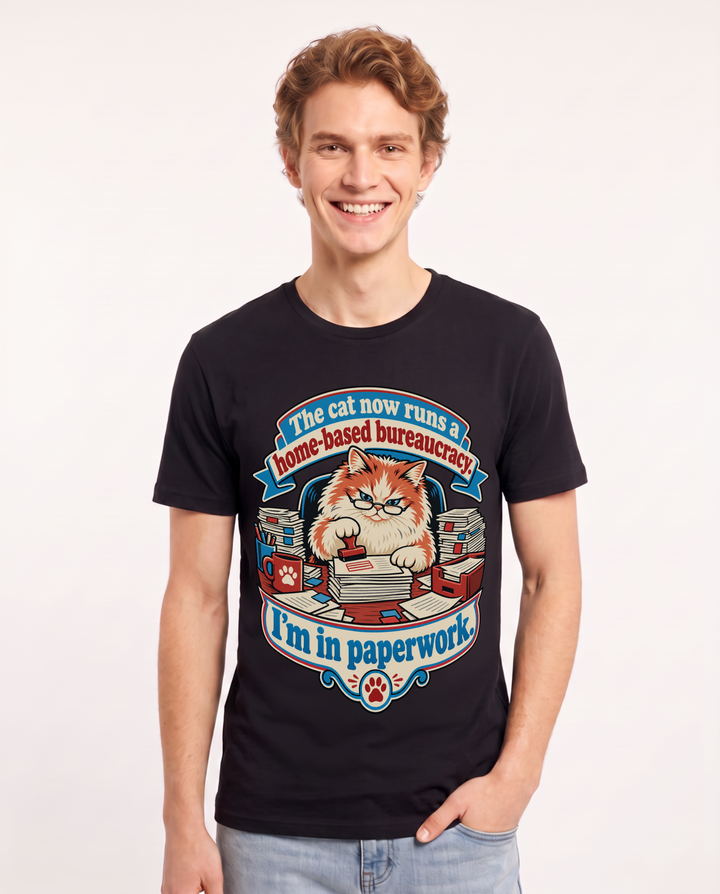 Cat Lover Black T-Shirt for Men – Everyday Expression Graphic Tee product image 3