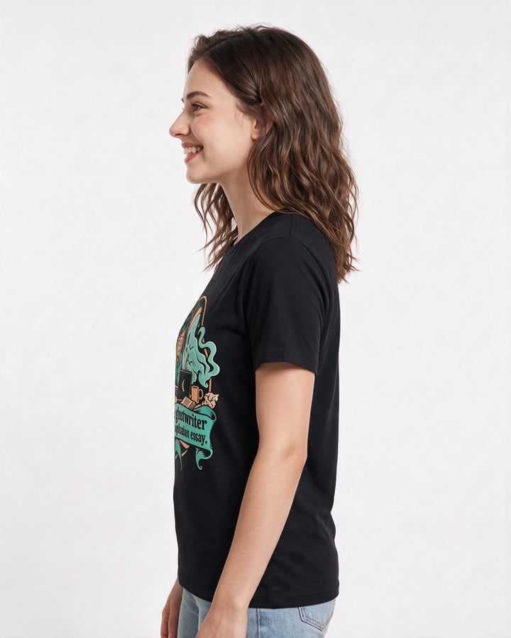Halloween Black T-Shirt for Women – Halloween Theme Graphic Tee product image 2