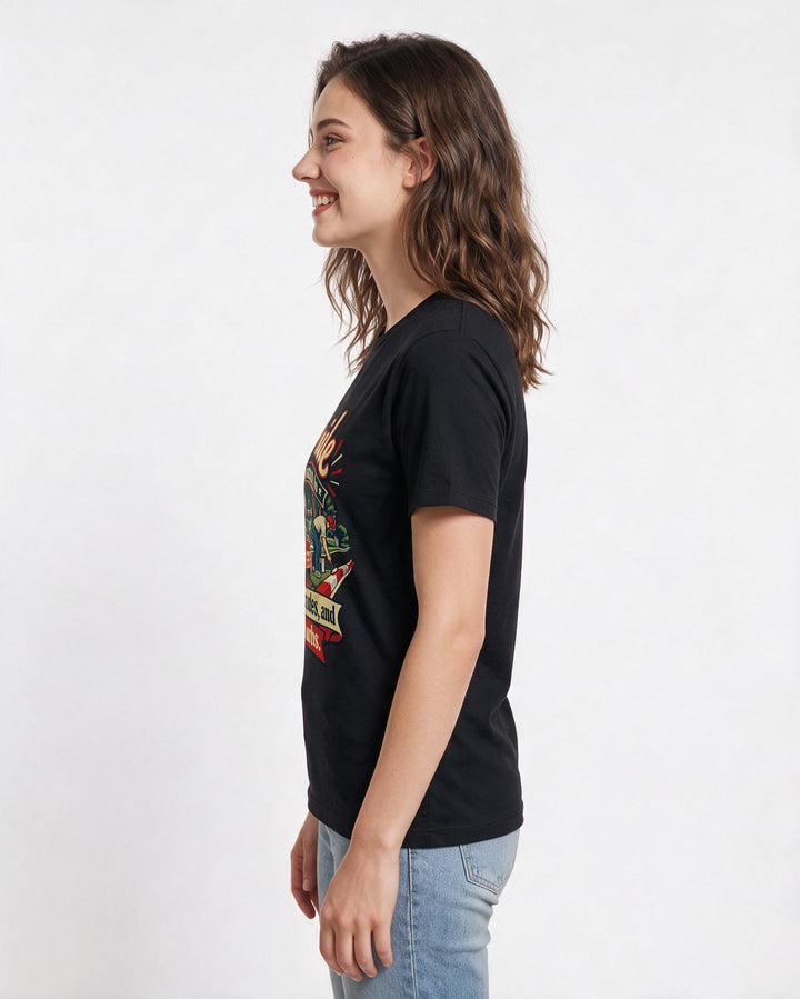 Patriotic Black T-Shirt for Women – Everyday Expression Graphic Tee product image 2