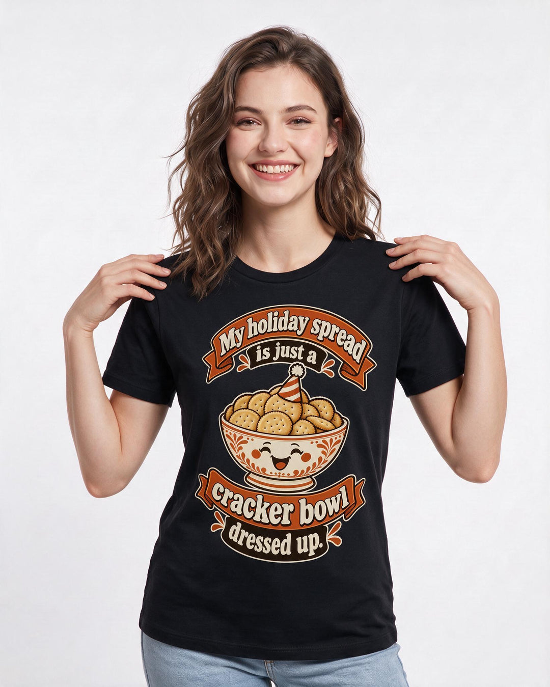 Christmas Black T-Shirt for Women – Holiday Theme Graphic Tee product image 1