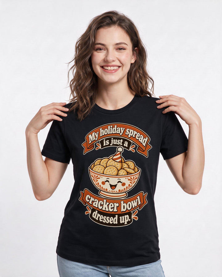 Christmas Black T-Shirt for Women – Holiday Theme Graphic Tee product image 1