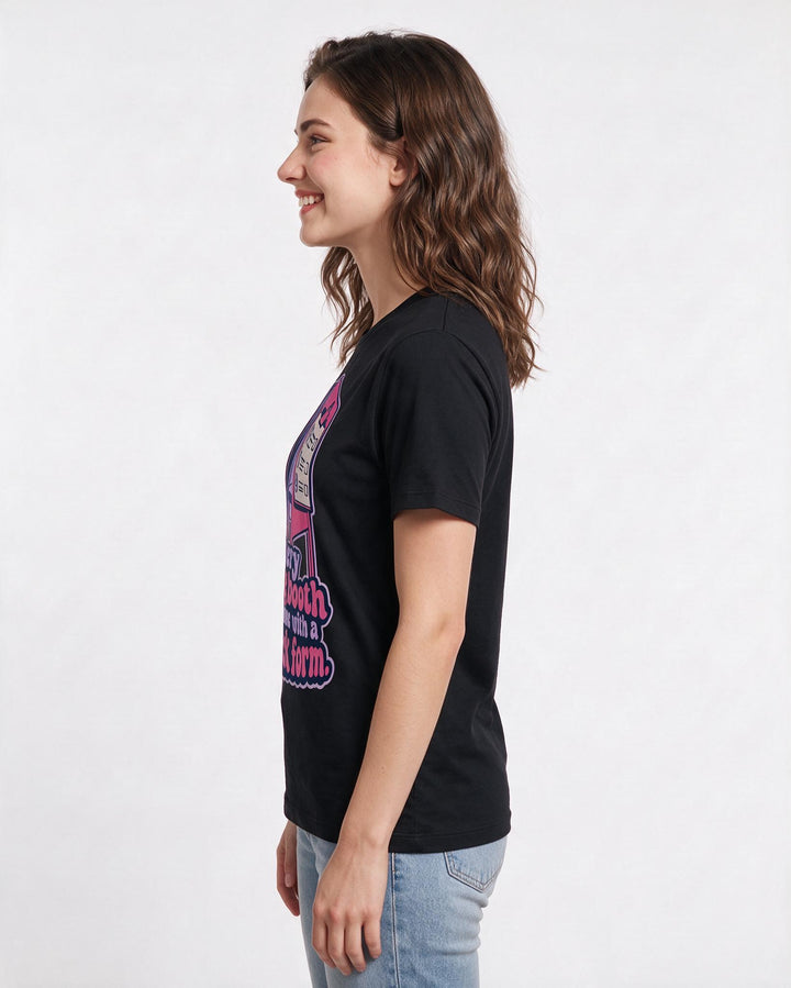 Political Statement Black T-Shirt for Women – Everyday Expression Graphic Tee product image 2