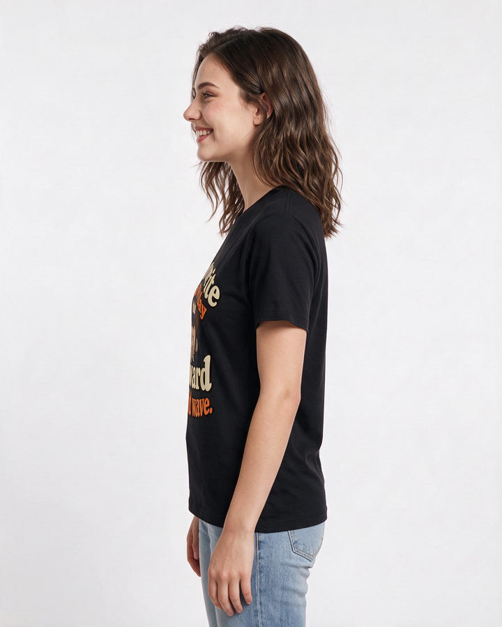 Couples Black T-Shirt for Women – Everyday Expression Graphic Tee product image 2