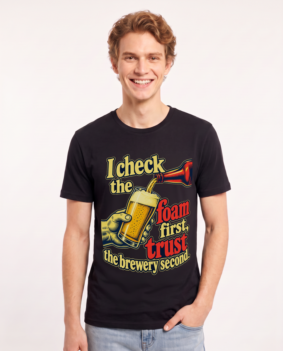 Beer Black T-Shirt for Men – Everyday Expression Graphic Tee product image 3