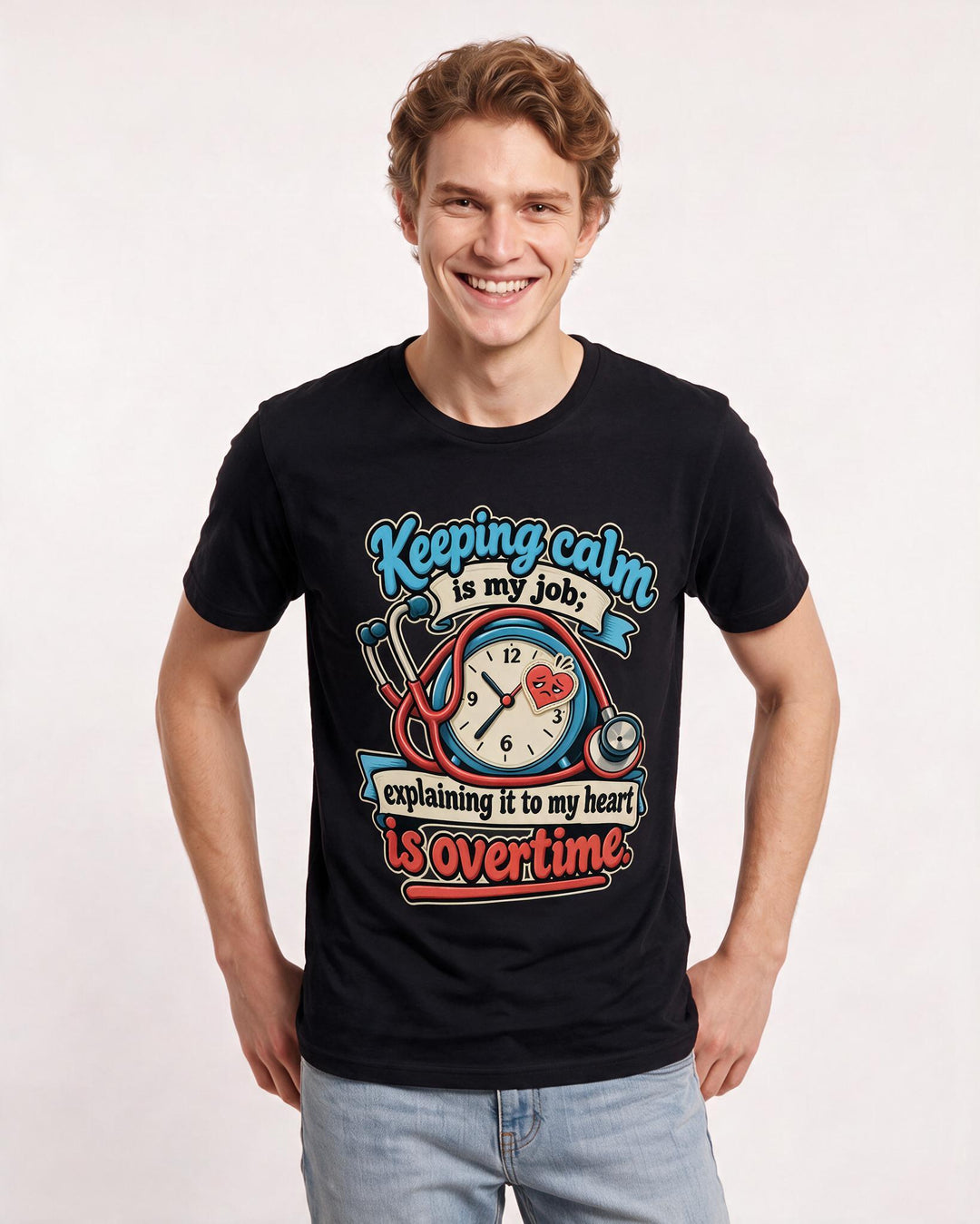 Nurse Black T-Shirt for Men – Nursing Life Graphic Tee product image 1