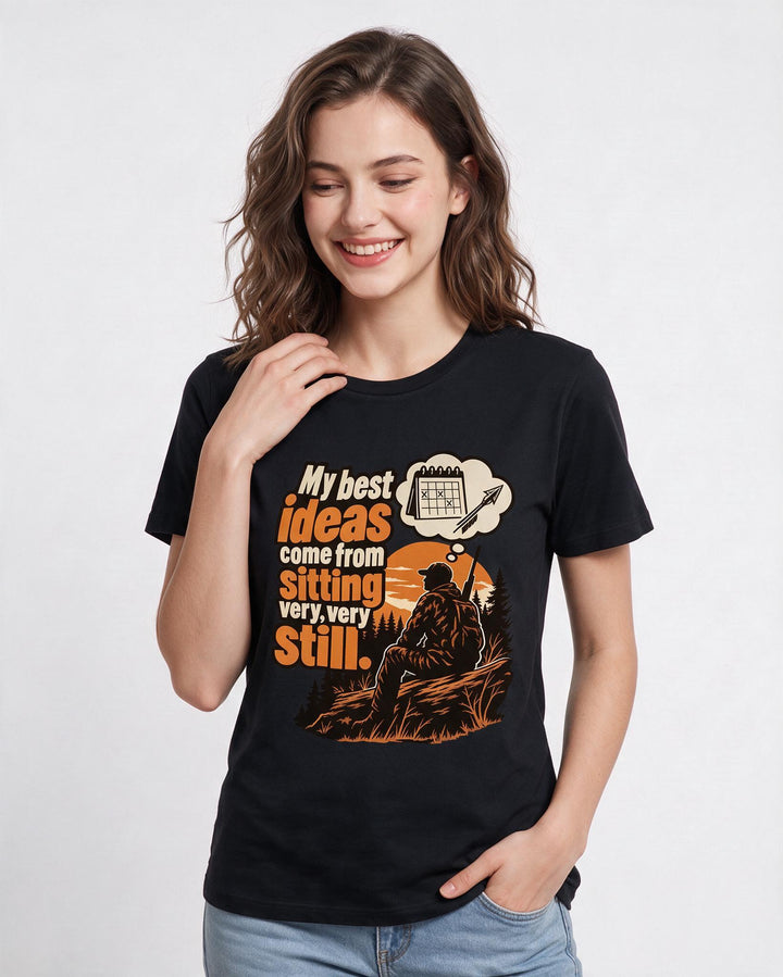 Hunting Black T-Shirt for Women – Everyday Expression Graphic Tee product image 1