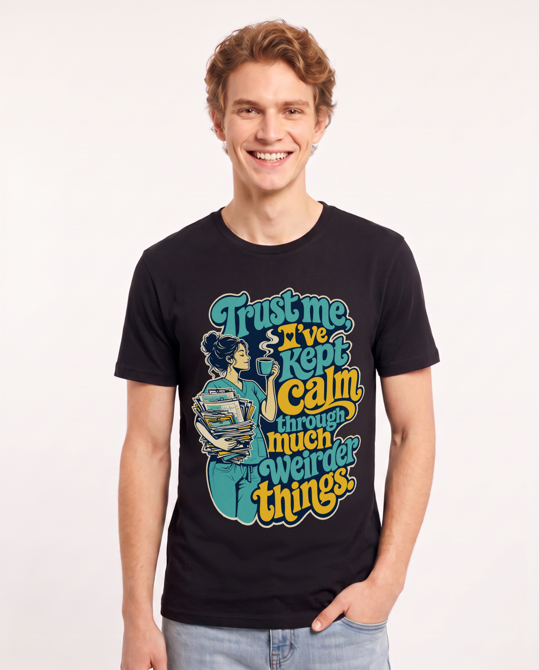 Nurse Black T-Shirt for Men – Nursing Life Graphic Tee product image 3