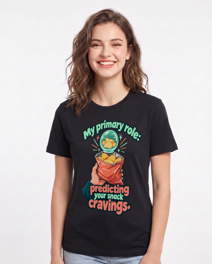 Couples Black T-Shirt for Women – Everyday Expression Graphic Tee product image 3