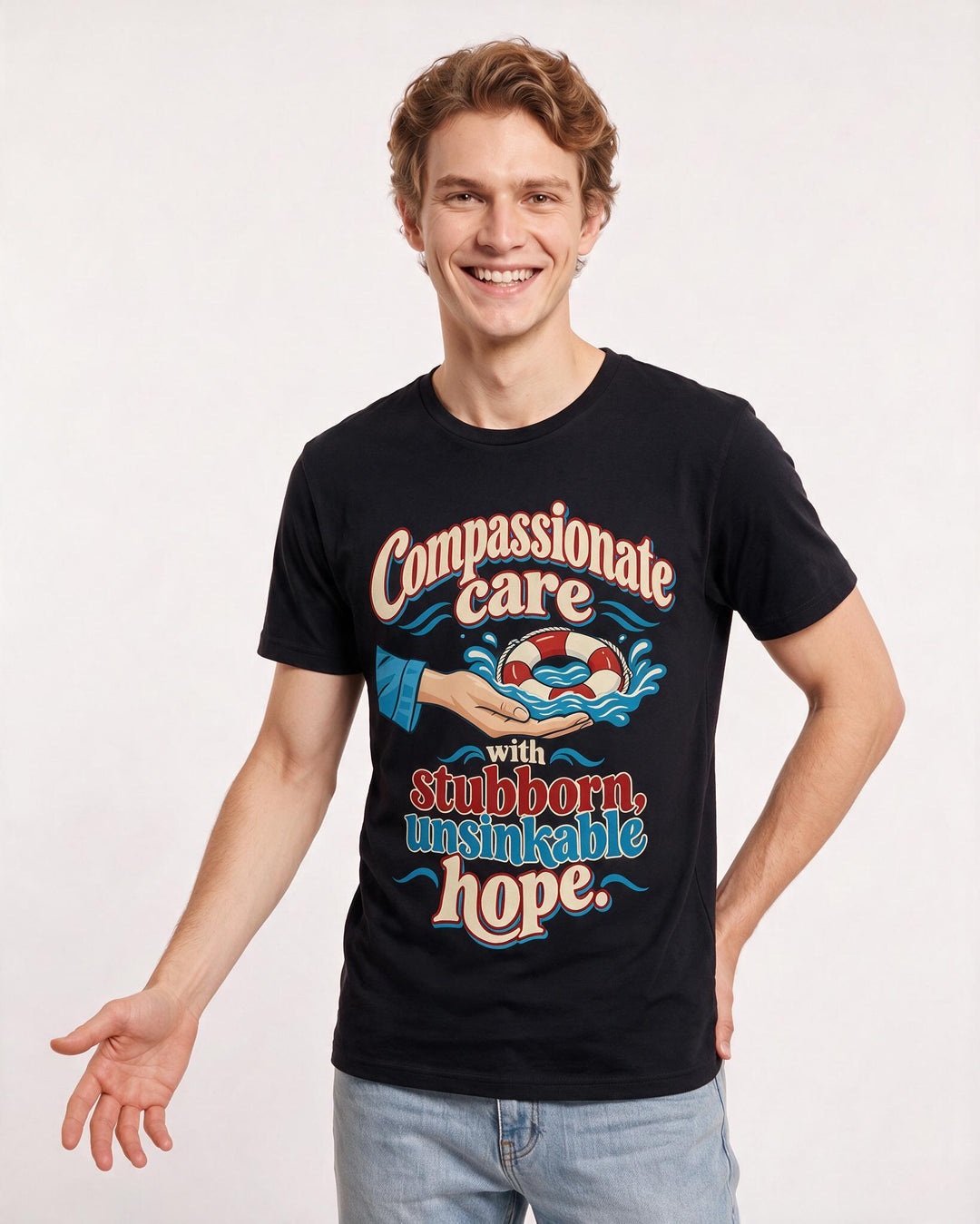 Nurse Black T-Shirt for Men – Nursing Life Graphic Tee product image 1