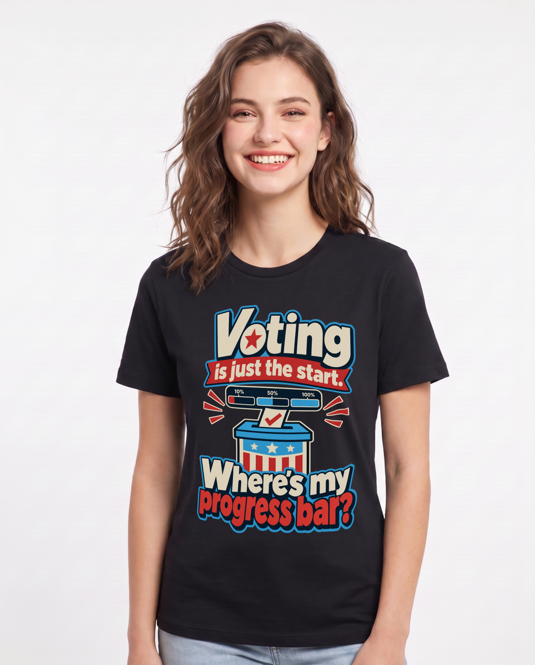 Political Statement Black T-Shirt for Women – Everyday Expression Graphic Tee product image 3