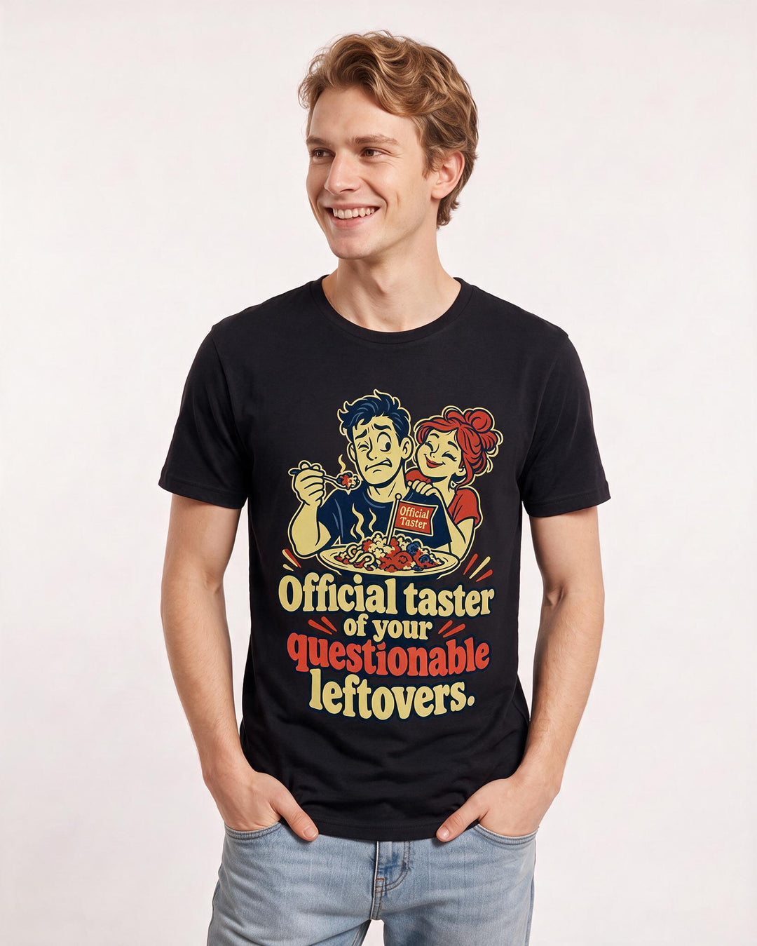 Couples Black T-Shirt for Men – Everyday Expression Graphic Tee product image 1
