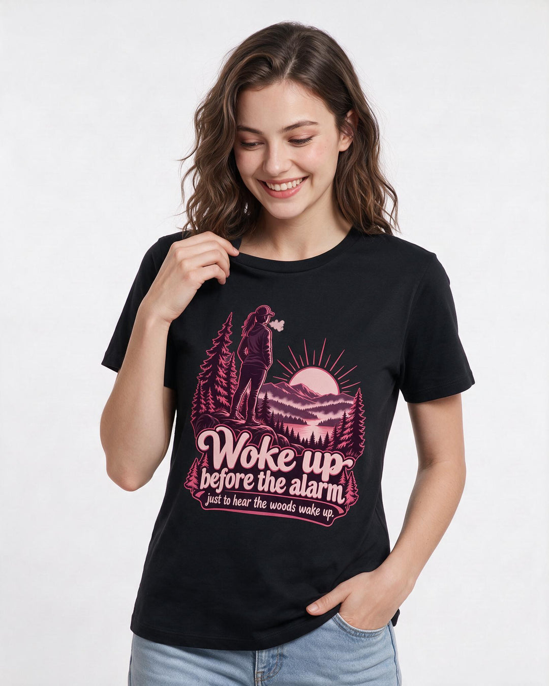 Hunting Black T-Shirt for Women – Everyday Expression Graphic Tee product image 1