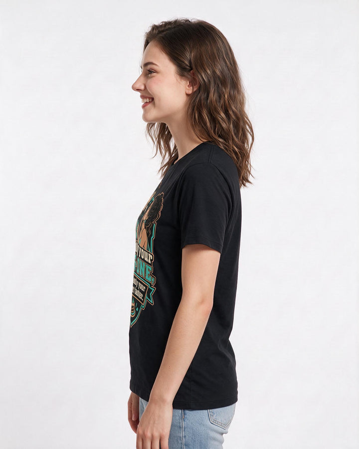 Couples Black T-Shirt for Women – Everyday Expression Graphic Tee product image 2