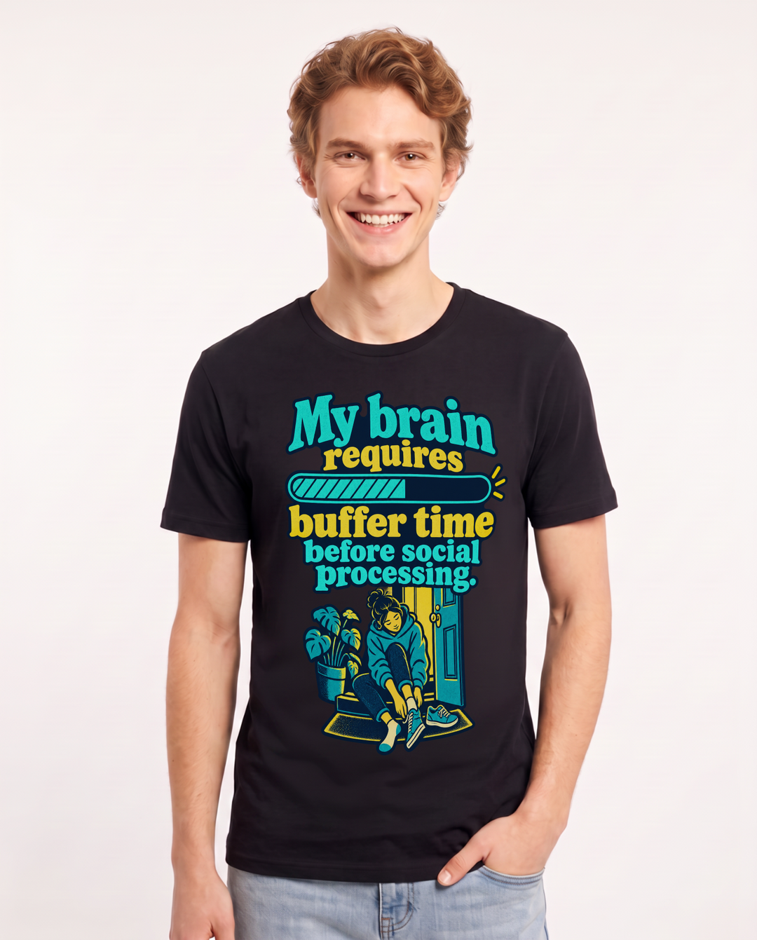 Neurodiversity Black T-Shirt for Men – Everyday Expression Graphic Tee product image 3