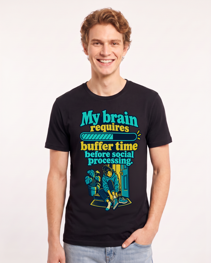 Neurodiversity Black T-Shirt for Men – Everyday Expression Graphic Tee product image 3