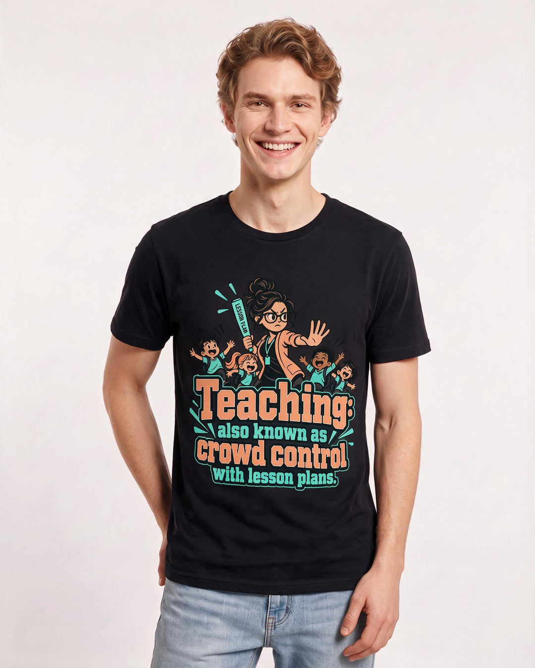 Teacher Black T-Shirt for Men – Everyday Expression Graphic Tee product image 1