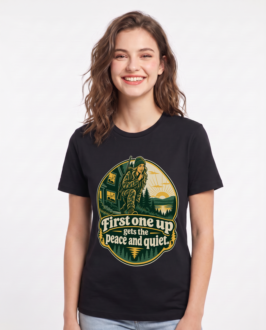 Hunting Black T-Shirt for Women – Everyday Expression Graphic Tee product image 3