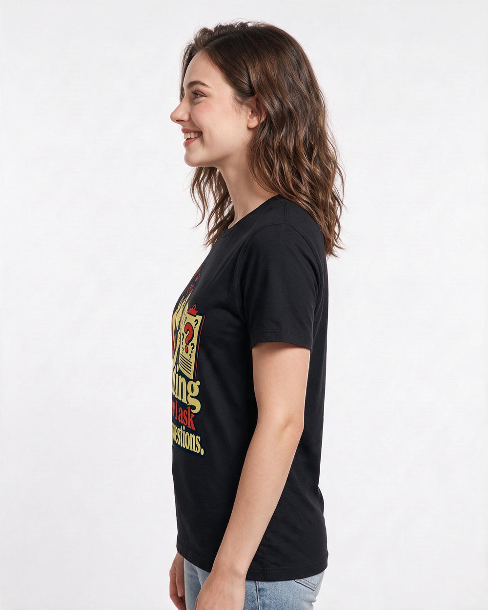 Political Statement Black T-Shirt for Women – Everyday Expression Graphic Tee product image 2