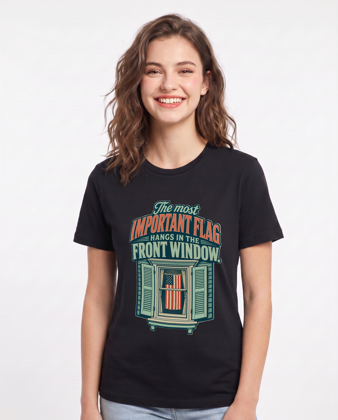 Patriotic Black T-Shirt for Women – Everyday Expression Graphic Tee product image 3