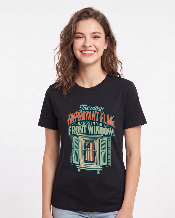 Patriotic Black T-Shirt for Women – Everyday Expression Graphic Tee product image 3