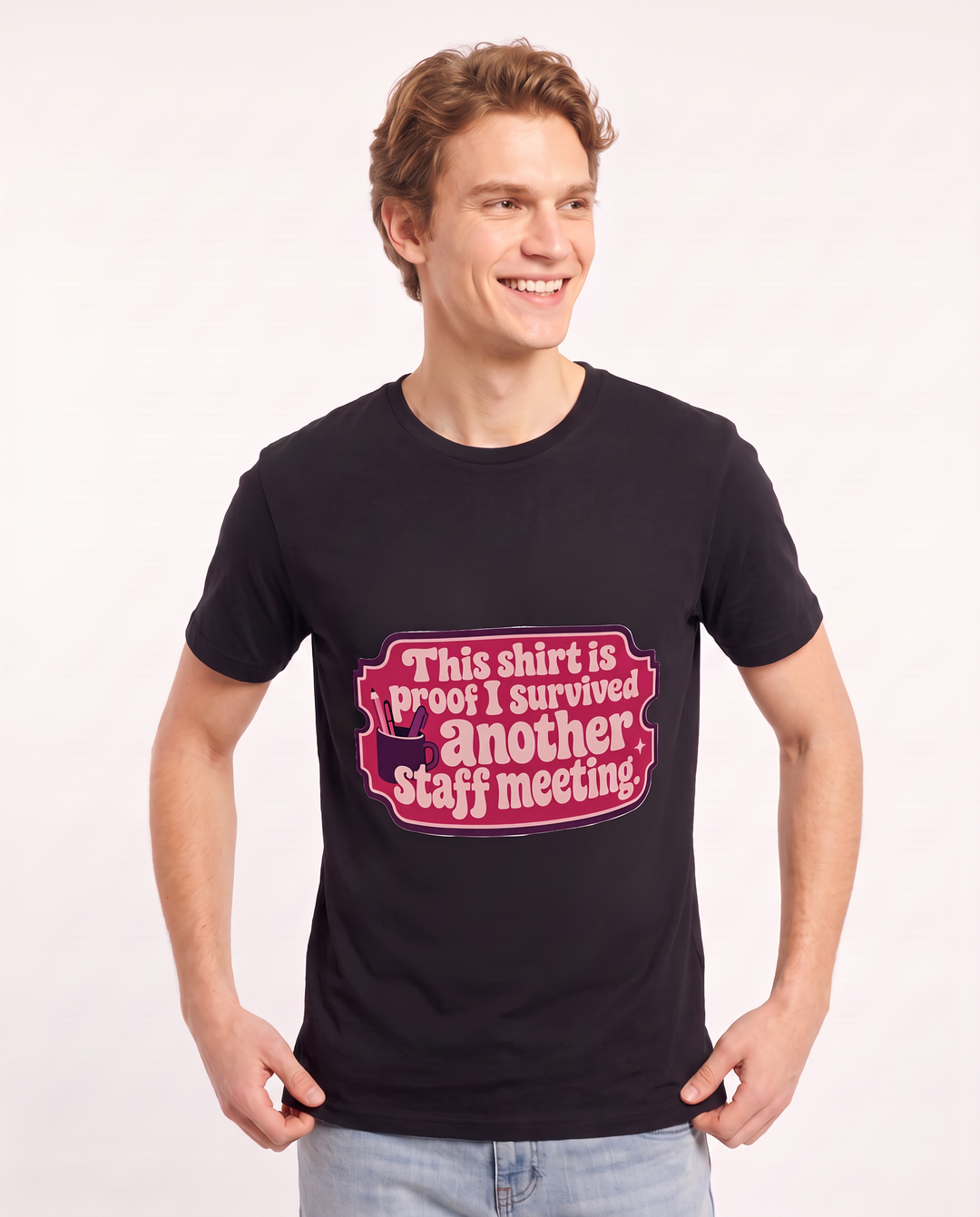 Teacher Gift Men's Black T-Shirt - This shirt is proof I survived product image 3