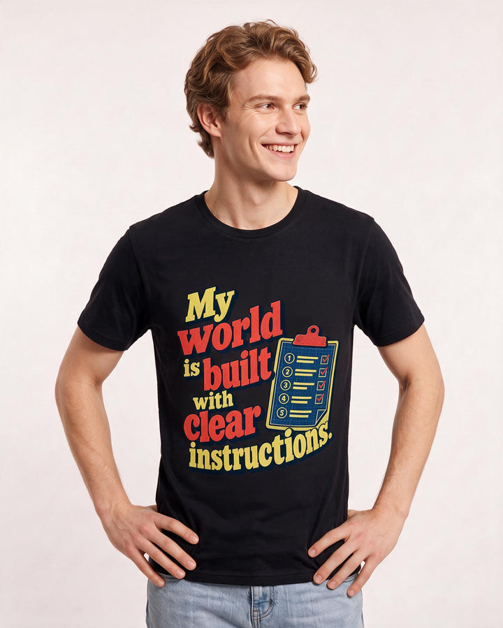 Neurodiversity Black T-Shirt for Men – Everyday Expression Graphic Tee product image 1