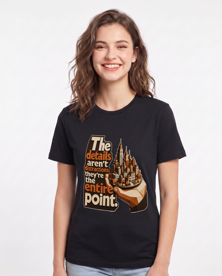 Neurodiversity Women's Black T-Shirt – The details aren't distractions; they're the entire point. product image 1