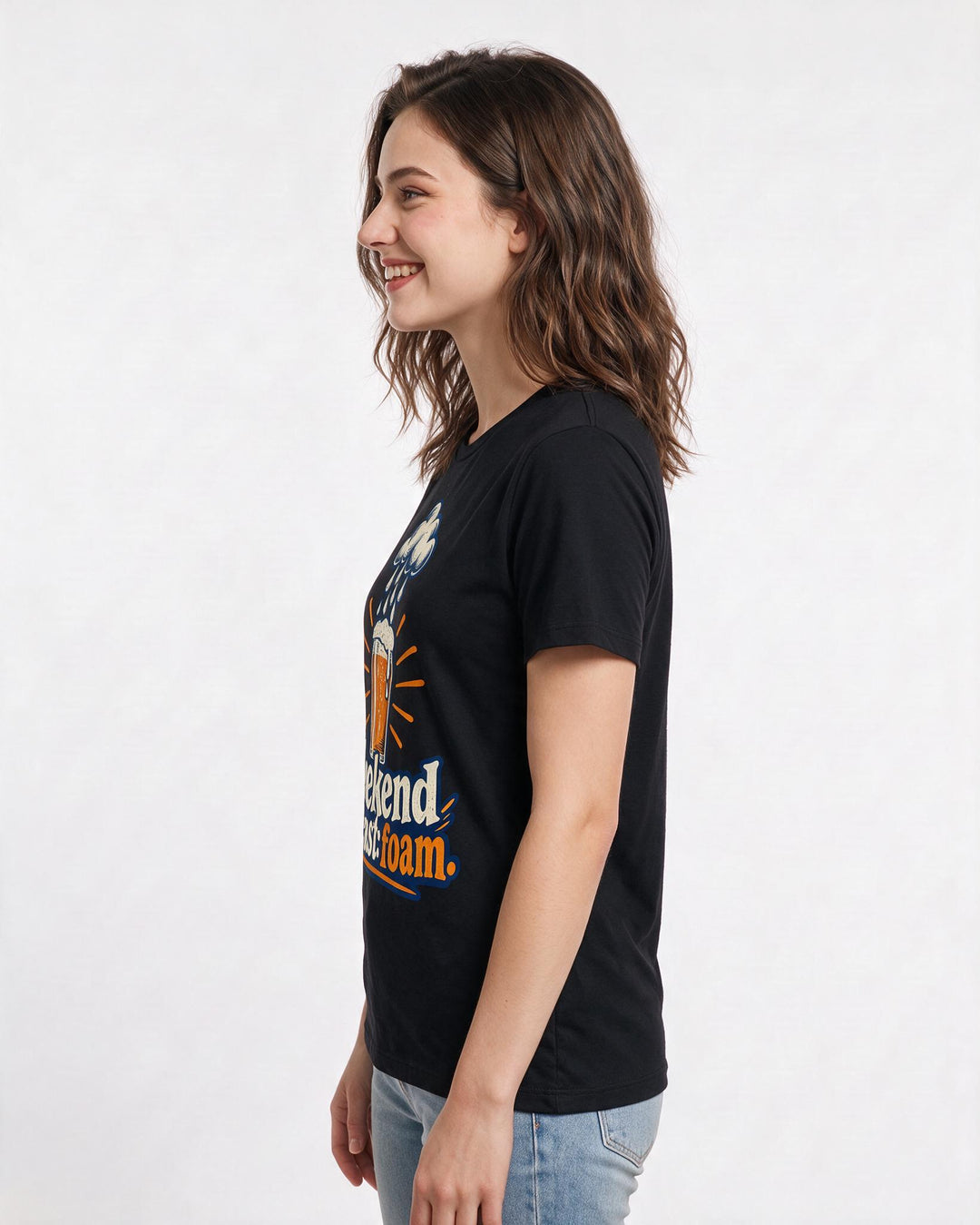 Beer Black T-Shirt for Women – Everyday Expression Graphic Tee product image 2