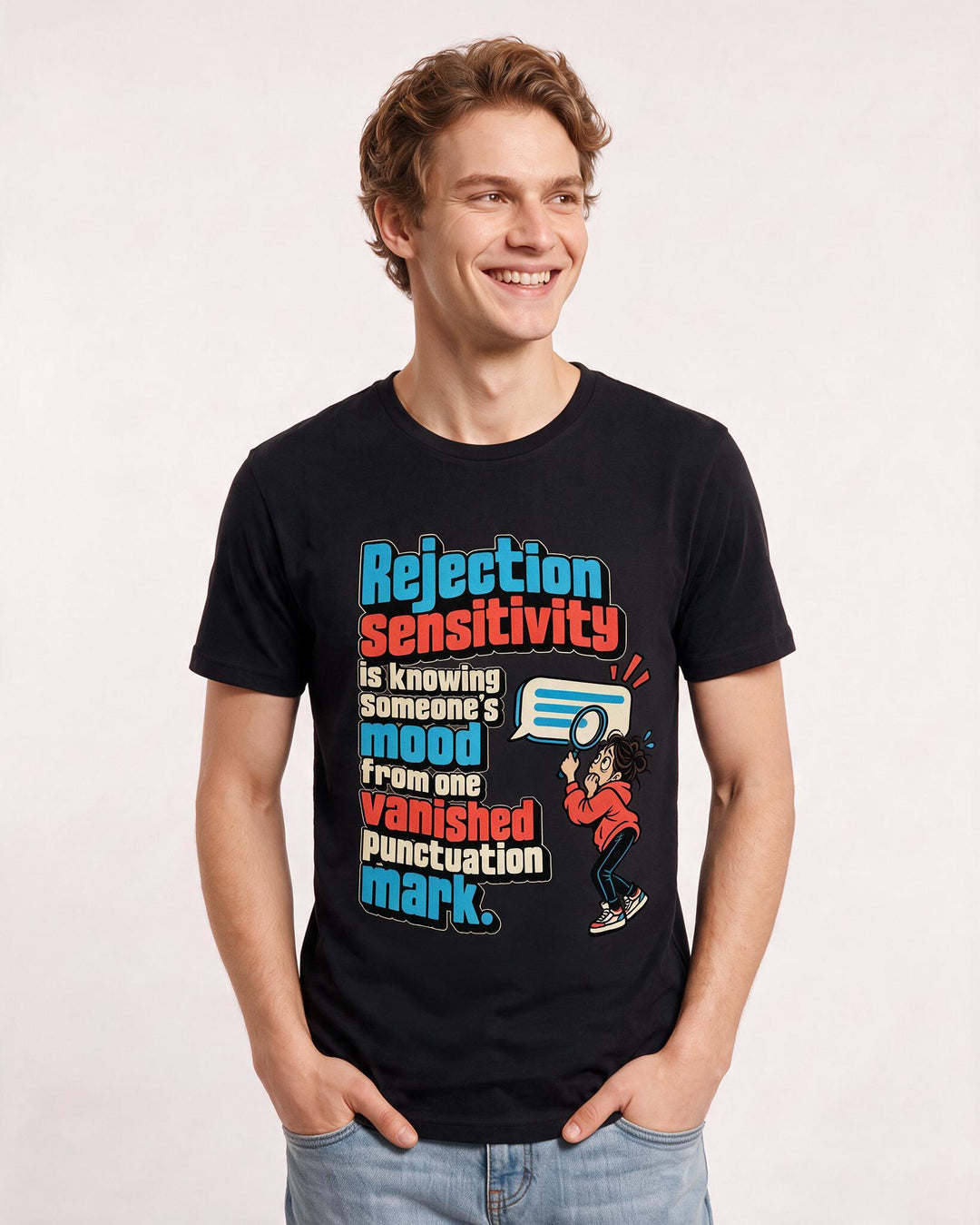 Neurodiversity Black T-Shirt for Men – Everyday Expression Graphic Tee product image 1