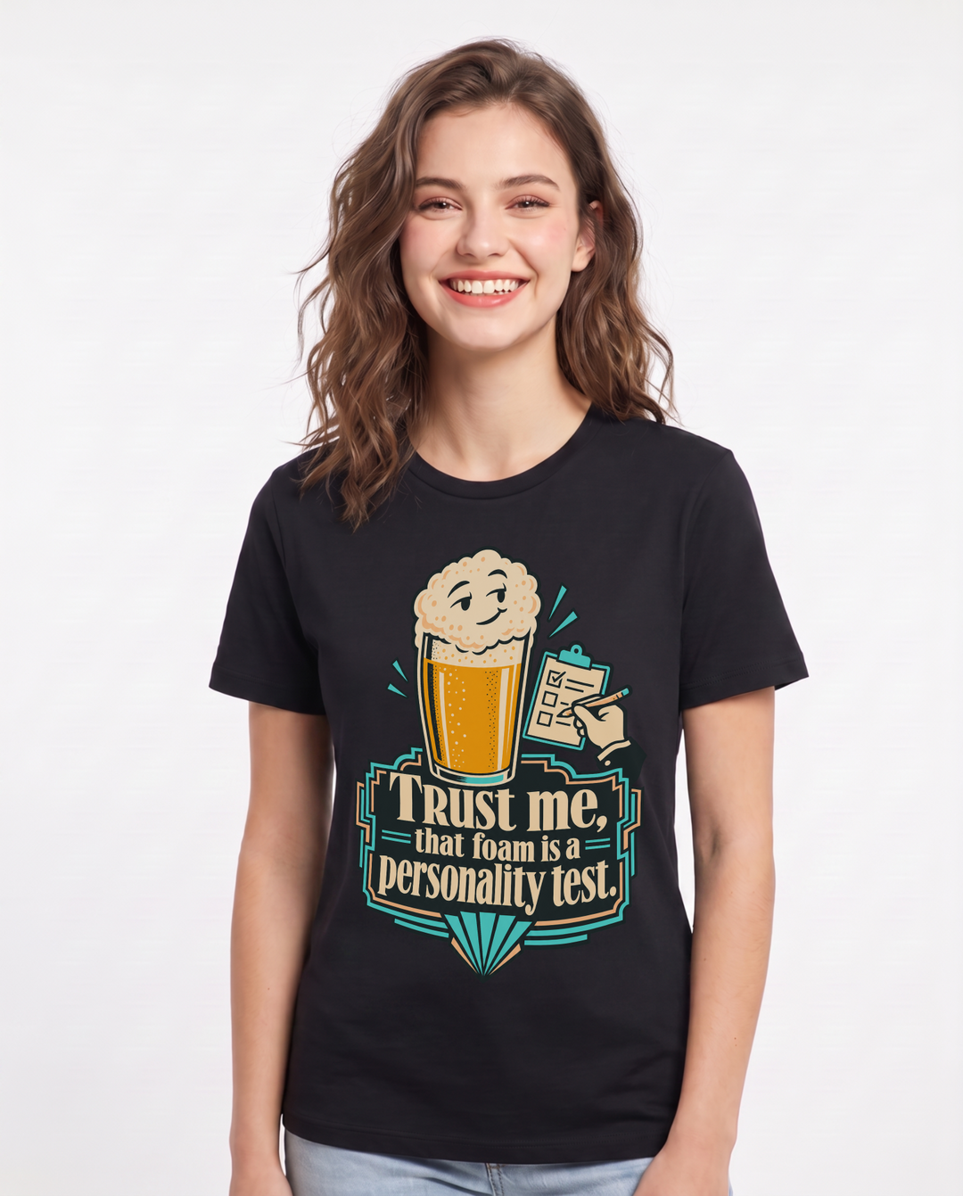 Beer Black T-Shirt for Women – Everyday Expression Graphic Tee product image 3