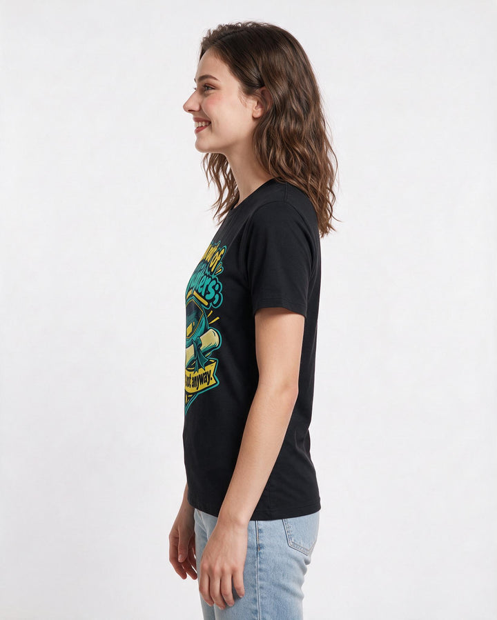 Graduation Black T-Shirt for Women – Everyday Expression Graphic Tee product image 2