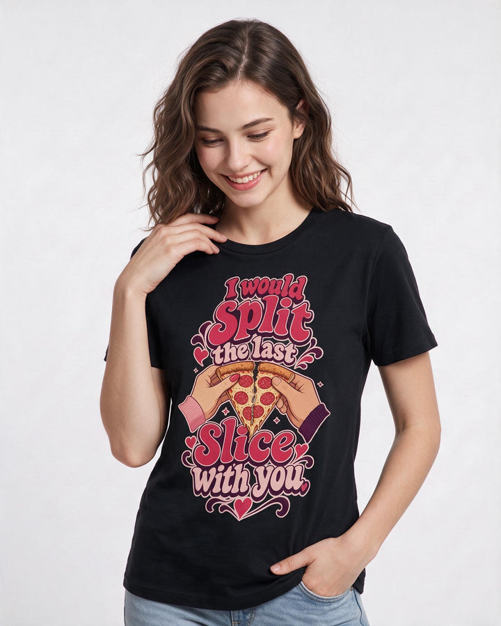 Couples Black T-Shirt for Women – Everyday Expression Graphic Tee product image 1